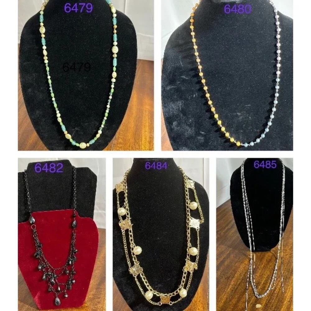 5pc Vintage Costume Necklace Lot West Germany Hong Kong Express Beaded Chain